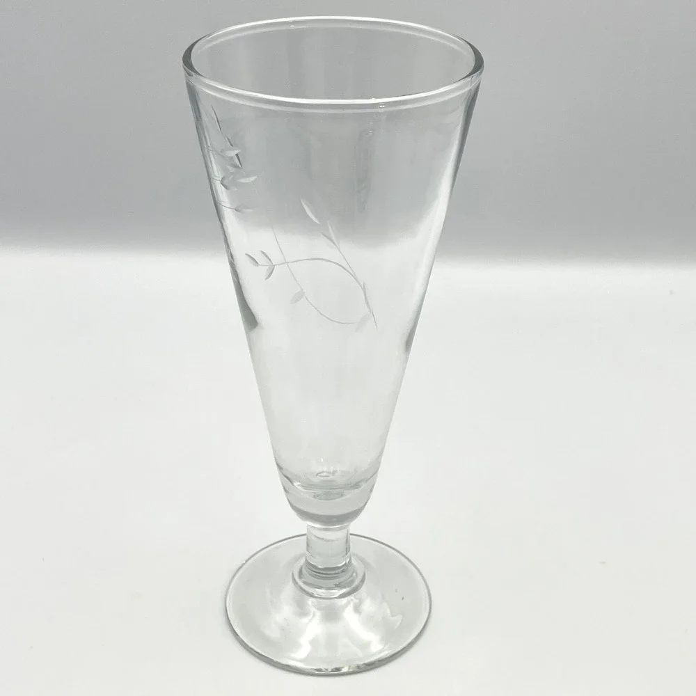 Vtg Princess House Heritage Crystal Pilsner Glass 7.5
